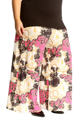 6110 Floral Paisley Print Palazzo Trouser
