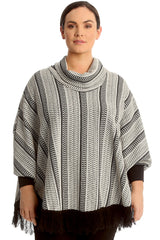 3260 Textured Frill Hem Poncho