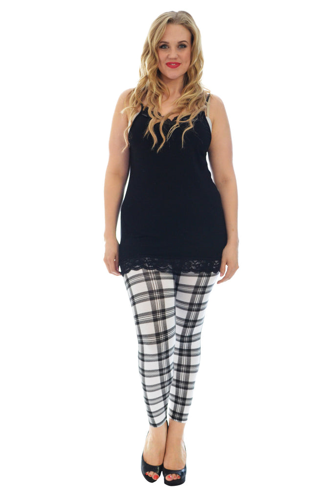 Mono Tartan Leggings Nouvelle Plus Size