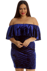 2210 Velvet Frill Top Midi Dress