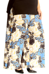 6110 Floral Paisley Print Palazzo Trouser