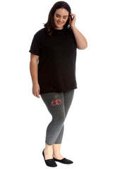 7212 Cherry Stud Cropped Leggings