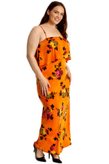 Frill Top Floral Print Maxi Dress