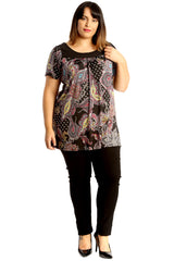1716 Paisley Print Smock Top
