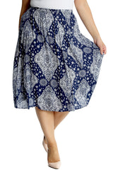 5028 Moroccan Tile Print Skirt