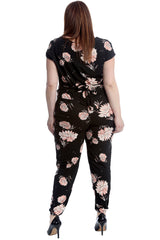 8042 Floral Print Side Pocket Jumpsuit