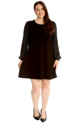 Crinkle Sleeve Cuffed Swing Top
