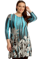 Floral Print Sequin Swing Top