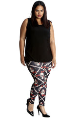 7177 Pirate Skull & Roses Leggings