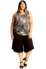 1703 Palm Print Chiffon Vest