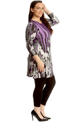 Floral Print Sequin Swing Top