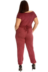 8034 Cowl Neck Suede Jumpsuit