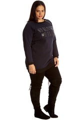 3124 No Glitter No Party Print Zip Sweatshirt