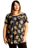 1719 Artsy Floral Print Smock Top