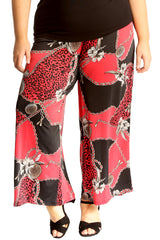 6119 Animal Floral Print Palazzo Trouser