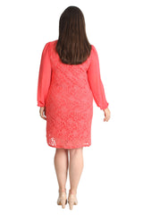 2208 Chiffon Sleeve Lace Dress