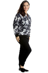 Floral Print Bomber Jacket