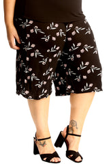 6139 Floral Leaf Print Culottes