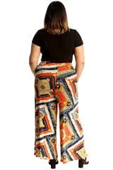 6113 Geometric Print Palazzo Trouser