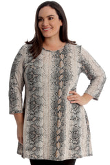 1739 Snake Skin Print Swing Top
