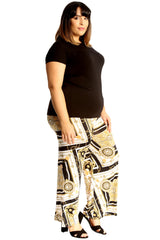 6113 Geometric Print Palazzo Trouser