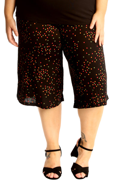 6123 Multi Color Spot Print Culottes