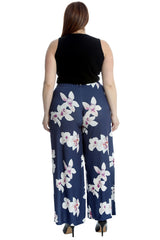 6098 Bold Floral Print Palazzo Trousers