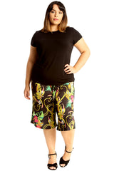 6142 Chains & Leaf Print Culottes