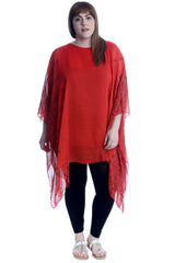 3249 Paisley Heart & Dove Print Chiffon Kaftan