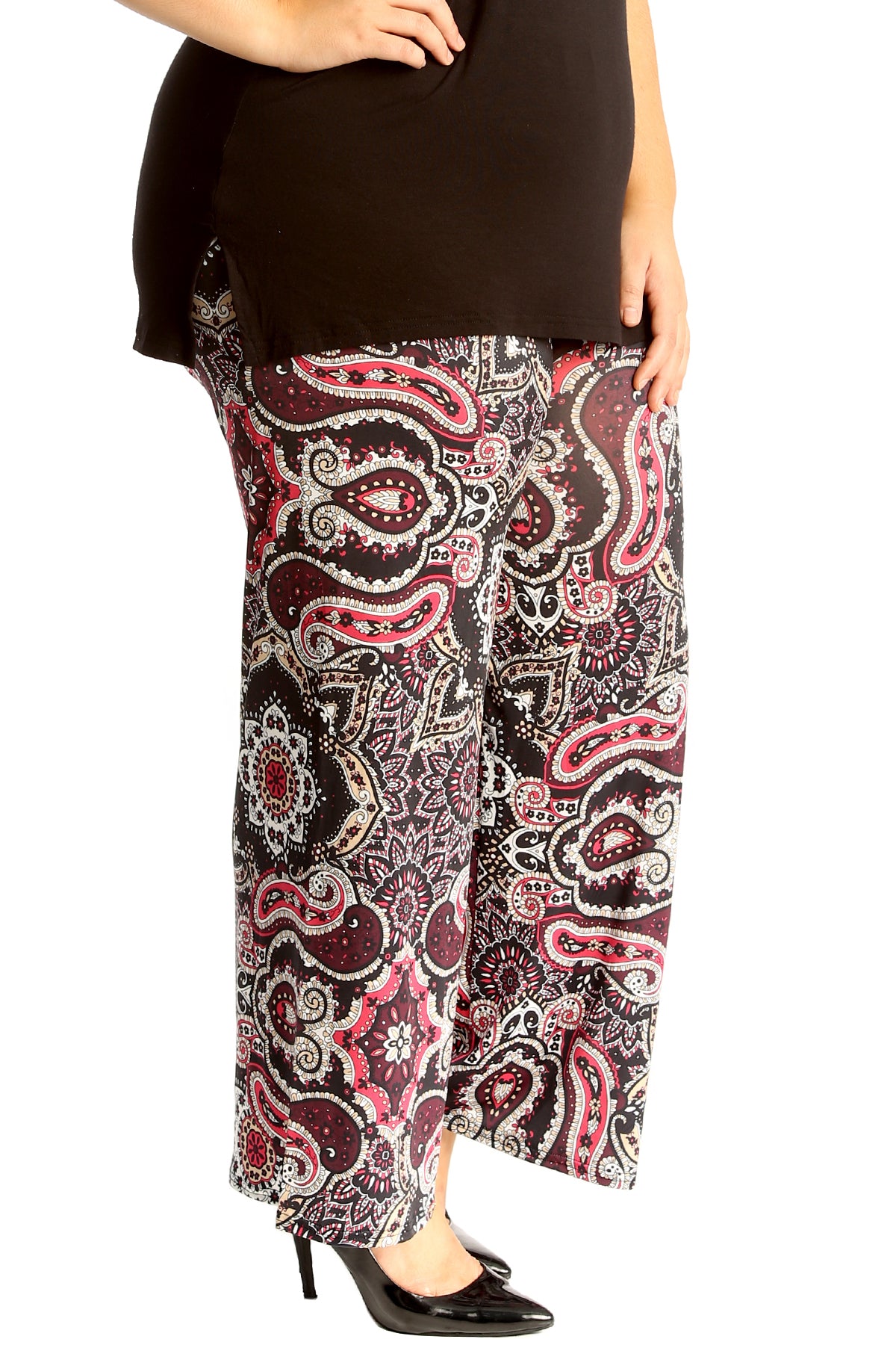 6109 Paisley & Geometric Print Palazzo Trouser