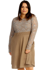 Chiffon Sleeve Skater Dress