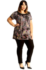 1716 Paisley Print Smock Top