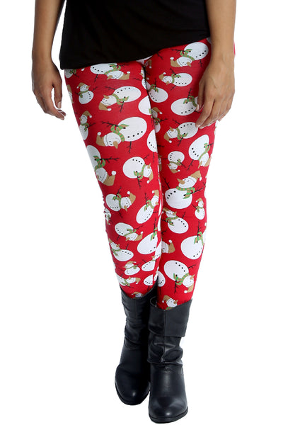 7188 Snowman Print Leggings