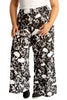 6112 Skull & Roses Print Palazzo Trouser