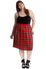 5033 Tartan Print Pleated Skirt