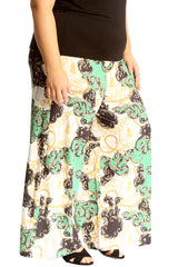 6110 Floral Paisley Print Palazzo Trouser