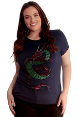 Oriental Dragon Stud T-Shirt