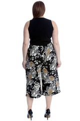6090 Bold Floral Print Culottes