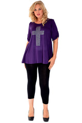 1109 Metallic Cross Stud Top