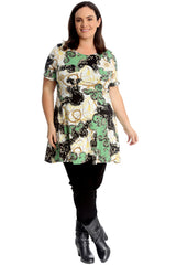 1722 Tassel & Chain Print Swing Top