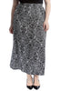 5043 Paisley Mirror Effect Print Mid Calf Skirt
