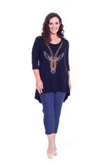 1315 Ram Stud Dip Hem Top