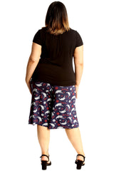6138 Birds Oriental Print Culottes