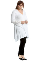 2261 Lace Sleeve V Neck Tunic Dress