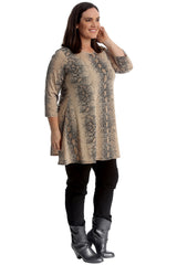 1739 Snake Skin Print Swing Top