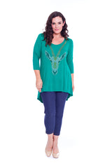 1315 Ram Stud Dip Hem Top