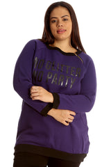 3124 No Glitter No Party Print Zip Sweatshirt