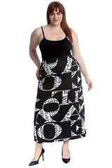 5038 Love Print Mid Calf Skirt