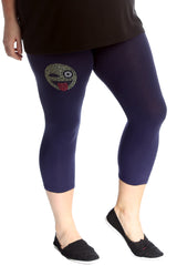 7217 Emoji Stud Cropped Leggings