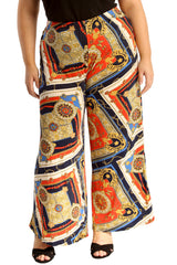 6113 Geometric Print Palazzo Trouser